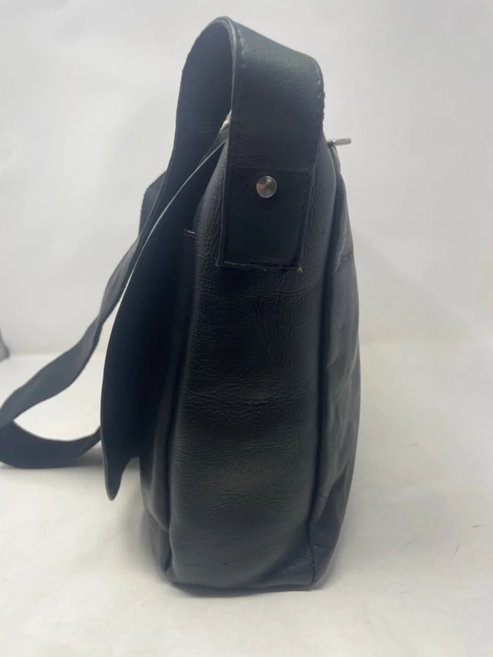 David King East/West 1/2 Flap Leather Messenger Bag